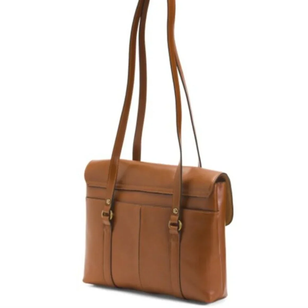 PATRICIA NASH Tan Heritage Leather Amersham Multi Pocket Messenger Bag